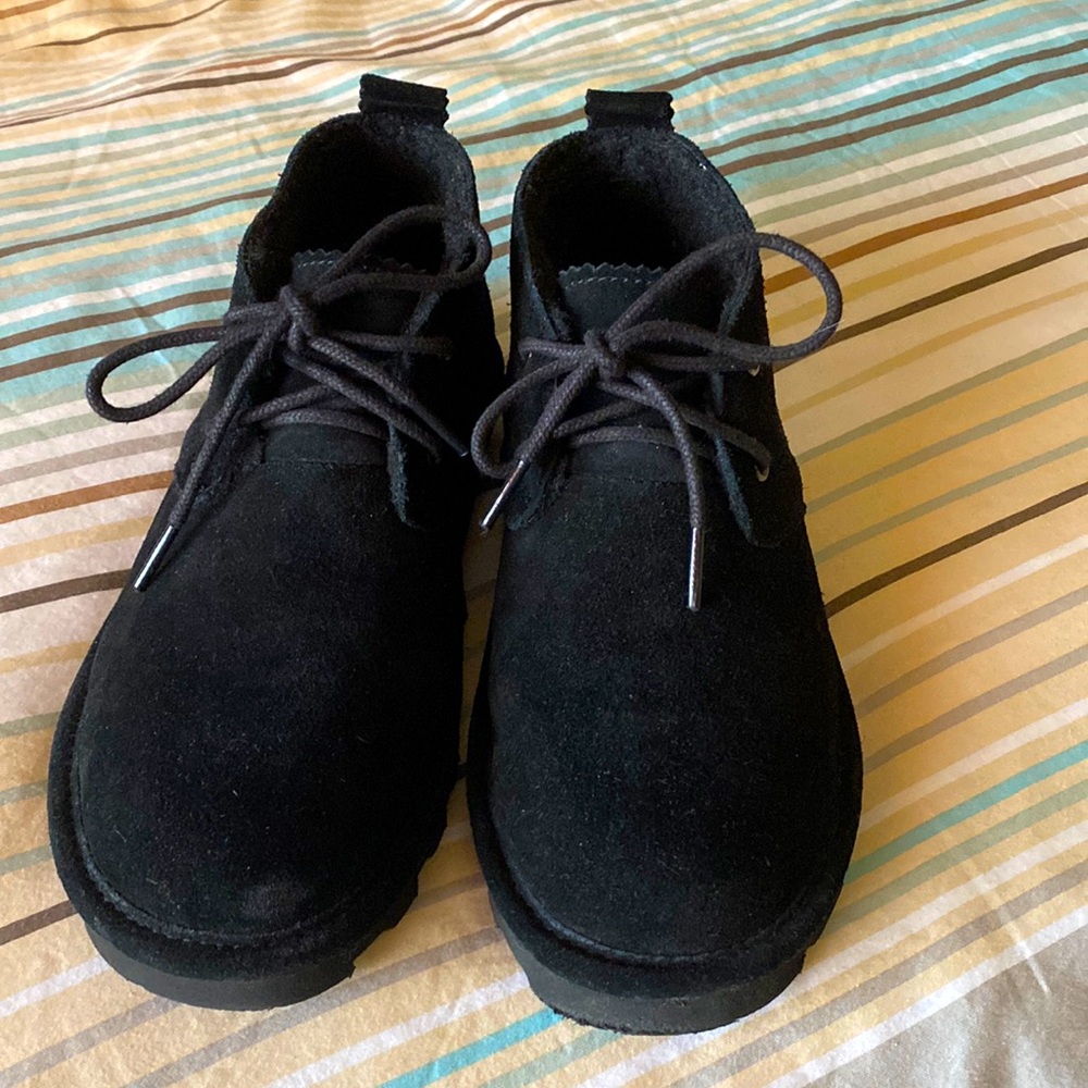 Bearpaw black suede booties. New condition, never worn.